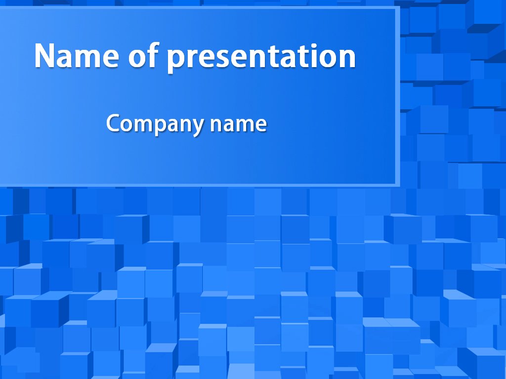 Free blue cubes PowerPoint template presentation
